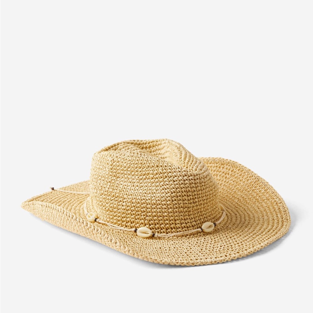 Beige Straw Cowboy Hat